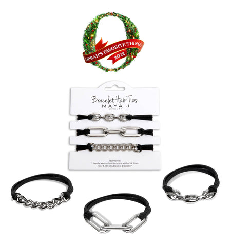 Bracelet Hair Tie - White with Black Elastic Cord - Taryn x Philip Boutique