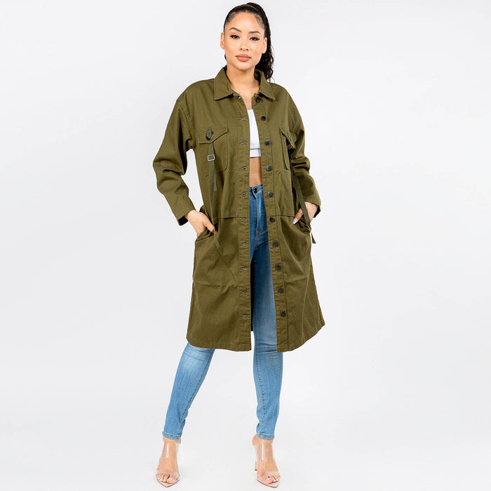 Loose Fitting Knee Length Jacket - Taryn x Philip Boutique
