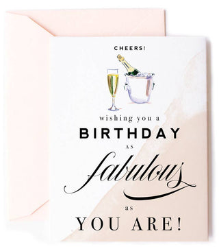 Cheers! Fabulous Champagne Birthday Greeting Card - Taryn x Philip Boutique