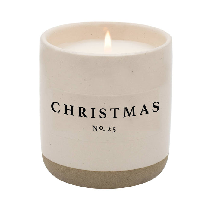 Christmas Soy Candle - Cream Stoneware Jar - 12 oz - Taryn x Philip Boutique