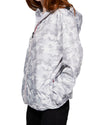 O8lifestyle Sloane Print - White Camo Full Zip Packable Rain Jacket - Taryn x Philip Boutique
