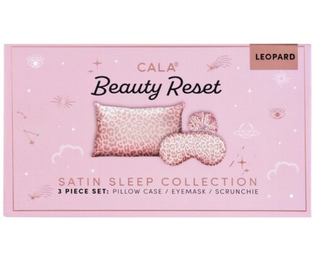 Best Beauty Group - CALA Satin Pillow Case Eyemask Scrunchie Sleep 3 Piece Set: Leopard