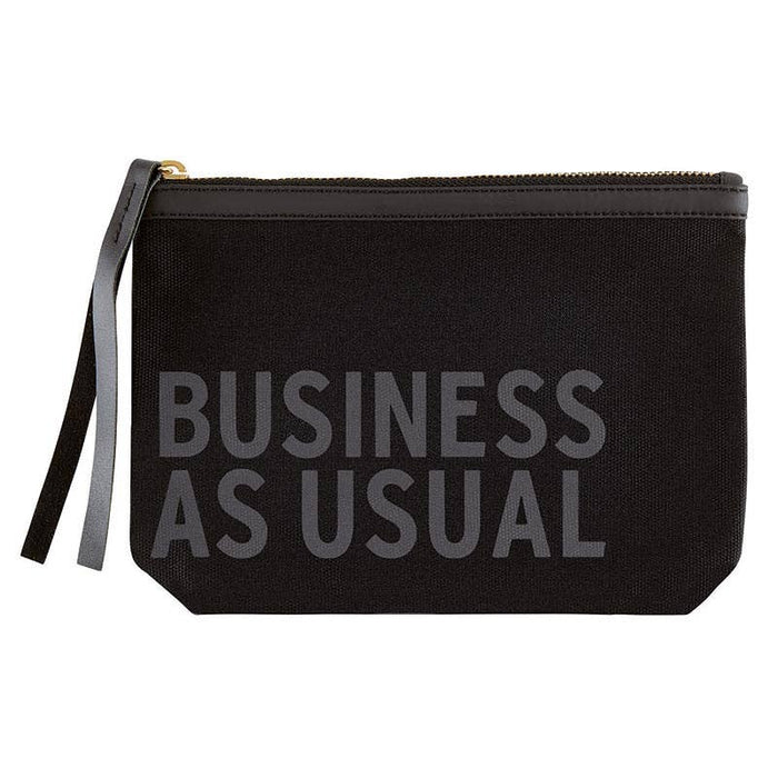 Blk Canvas Pouch- As Usual - Taryn x Philip Boutique