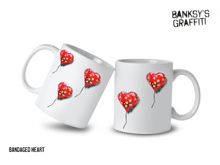 Banksy's Graffiti - Banksy Ceramic Mug 325ml - Bandaged Heart