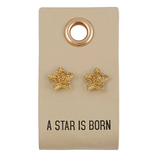 Leather Tag With Earrings - Star - Taryn x Philip Boutique
