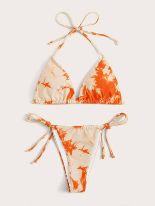 Tie Dye Bikini Set Orange - Taryn x Philip Boutique