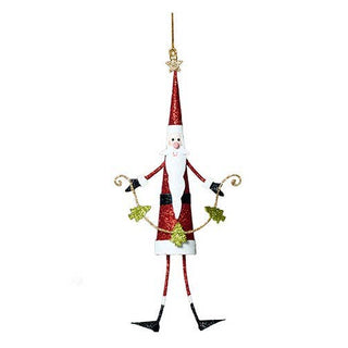 8" Skinny Santa w/Star Ornament (Red) - Taryn x Philip Boutique