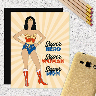 Mod Lounge Paper Company - Wonder Woman Super Hero Super Mom Pop Icon Card