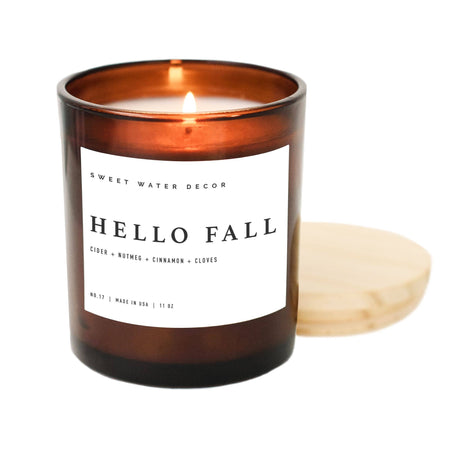 Hello Fall Soy Candle - Amber Jar - 11 oz - Taryn x Philip Boutique