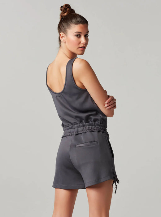 Blanc Noir Lace Up Romper