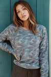 Chaser Brand rPET Bliss Knit Long Sleeve Raglan Pullover in Lush Camo - Taryn x Philip Boutique
