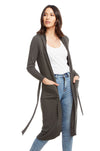 Chaser Brand Cozy Rib Long Sleeve Open Hooded Duster w/Belt - Taryn x Philip Boutique