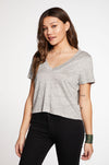 Chaser Brand Linen Jersey Cropped V-Neck Tee - Taryn x Philip Boutique