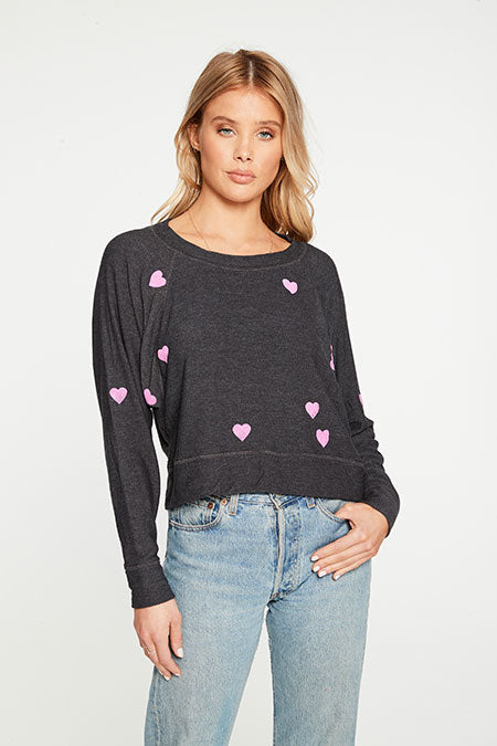 Chaser Brand Pink Heart Batwing Top - Taryn x Philip Boutique