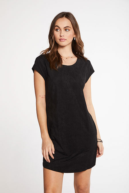 Chaser Brand Stretch Faux Suede Shirttail Shift Dress - Taryn x Philip Boutique