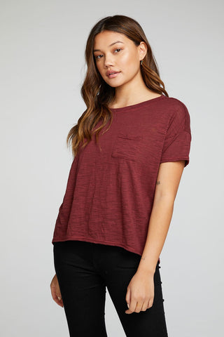 Chaser Brand Boxy Pocket Tee in Rioja - Taryn x Philip Boutique