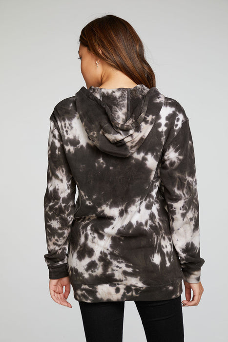 Chaser Brand Cotton Fleece Zip Up Tunic Length Hoodie