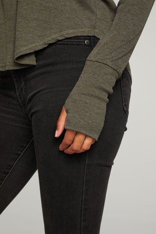 Chaser Brand Triblend Rib Scoop Neck Shirttail Tee with Thumbhole - Taryn x Philip Boutique