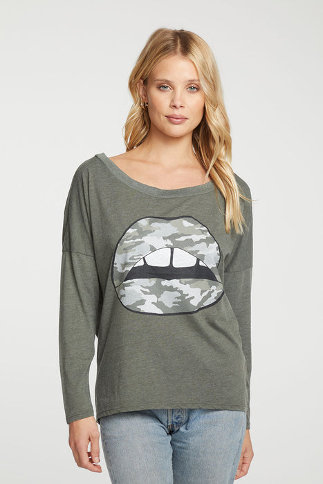 Chaser Brand Camo Lips Pullover
