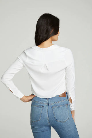 Chaser Cropped Long Sleeve Button Down Shirt - Taryn x Philip Boutique