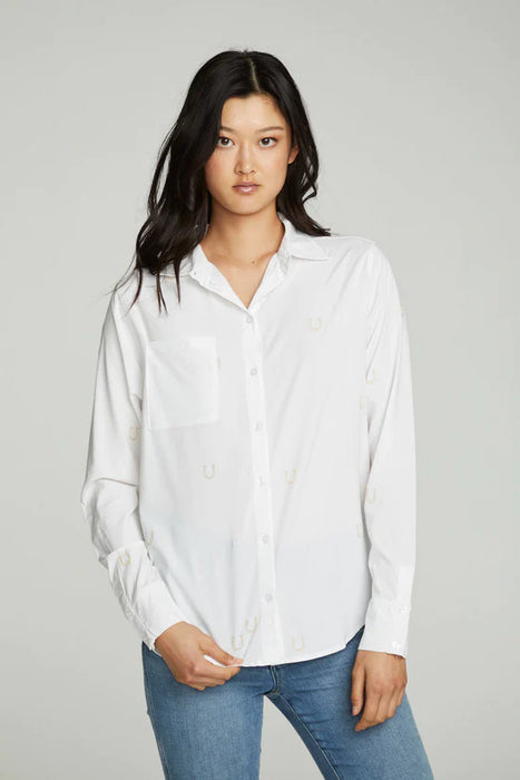 Chaser Brand Embroidery Button Up Shirt - Taryn x Philip Boutique