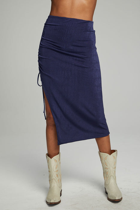 Chaser Mullen Midi Skirt - Dark Denim