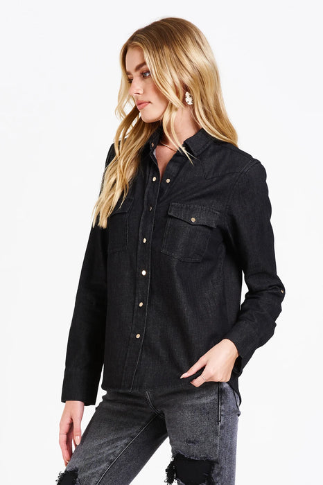 Dear John Star Western Shirt in Black