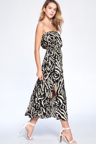 Crescent Heloise Zebra Tube Dress - Taryn x Philip Boutique