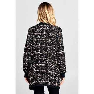 Renee C.  Tweed Sweater Cardigan with Pockets - Taryn x Philip Boutique