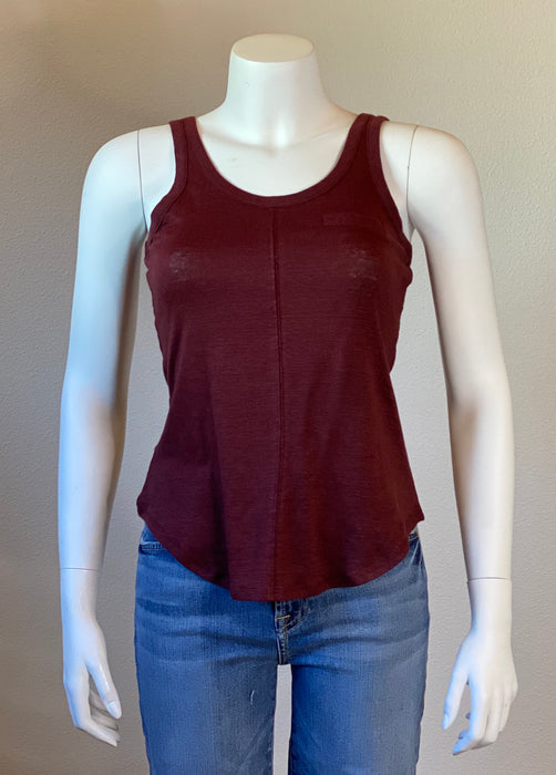 Chaser Brand Linen Jersey Double Scoop Shirttail Tank