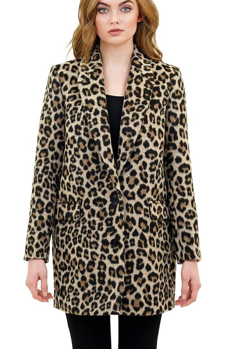 Love Token Aura Leopard Print Bristol Blazer Coat Jacket