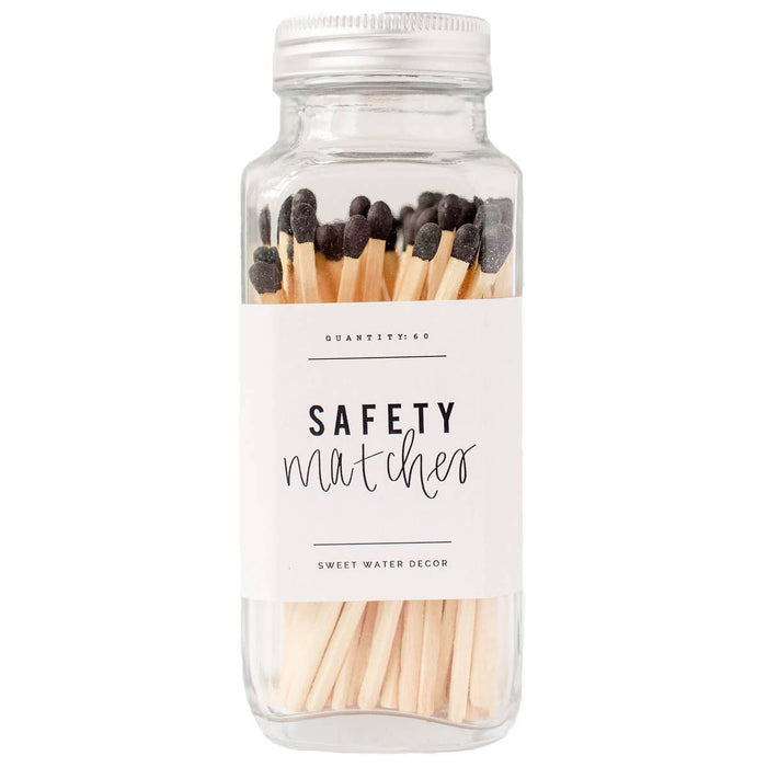 Black Safety Matches - Glass Jar - Taryn x Philip Boutique