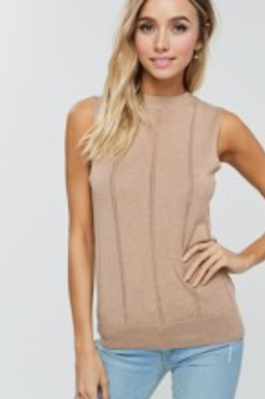 Crescent Lacey Knit Sleeveless Sweater Shirt - Taryn x Philip Boutique