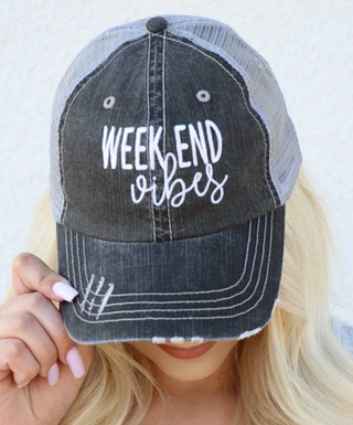 Weekend Vibes Distressed Cap - Taryn x Philip Boutique
