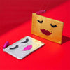 Emma Lomax Silver Metallic PVC Emoji Face Makeup Clutch Bag - Taryn x Philip Boutique