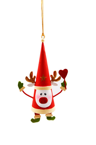 4.5" Christmas Reindeer Character Ornament (Red) - Taryn x Philip Boutique