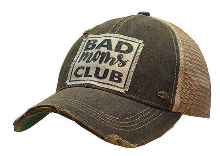 Bad Moms Club Distressed Trucker Hat Baseball Cap - Taryn x Philip Boutique
