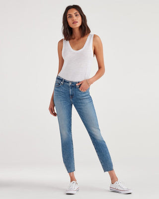 7 For All Mankind Scoop Tank in White - Taryn x Philip Boutique
