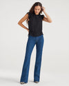 7 For All Mankind Ruffle Neck Chiffon Sleevless Top in Jet Black - Taryn x Philip Boutique