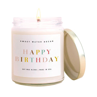 Happy Birthday Soy Candle - Clear Jar - 9 oz - Taryn x Philip Boutique