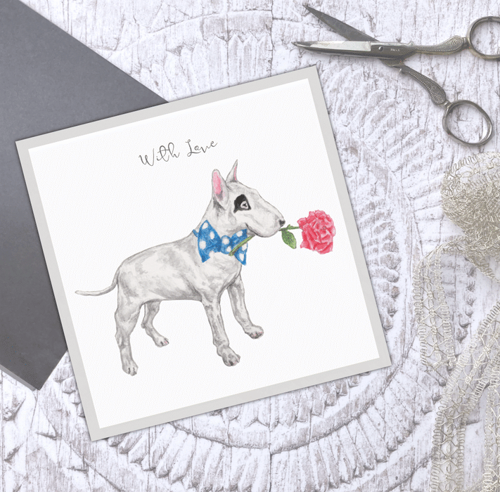 'With Love' Dickie Bow dog card