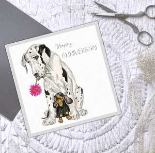 'Happy Anniversary' Gerbera Glow dog card - Taryn x Philip Boutique