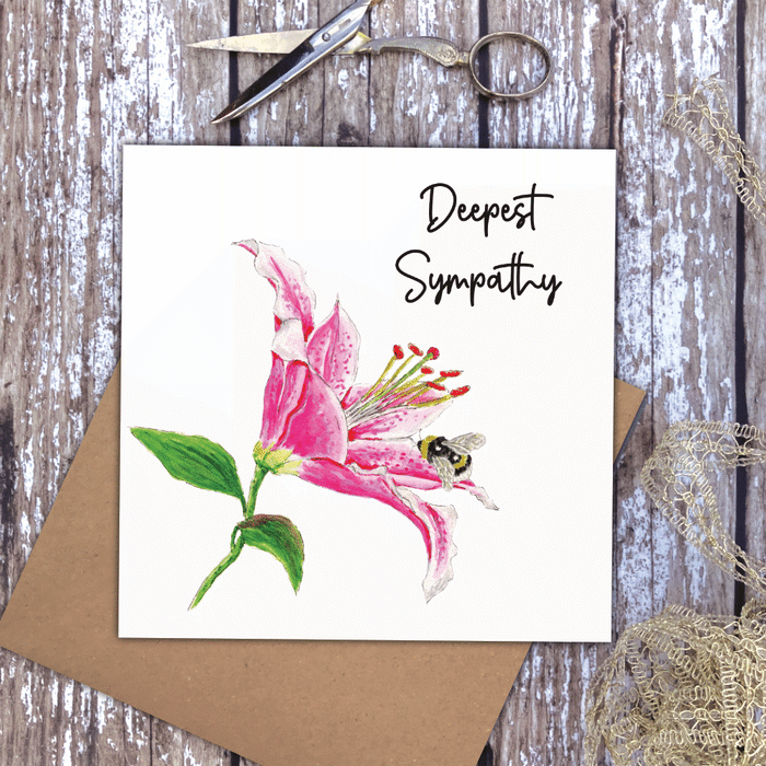 'Deepest Sympathy' Lily Bee card - Taryn x Philip Boutique