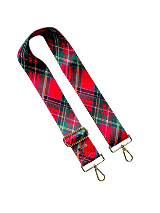 Red Tartan Plaid Guitar Purse Strap - Taryn x Philip Boutique