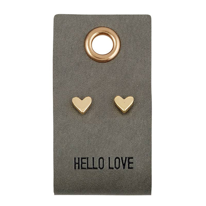 Leather Tag With Earrings - Heart - Taryn x Philip Boutique