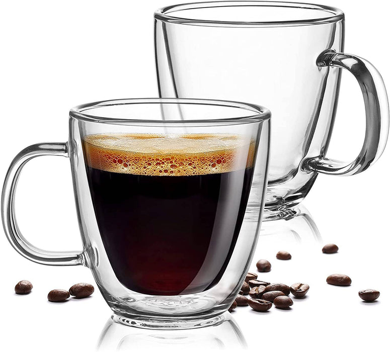 Double Wall Insulated Clear Glass Espresso Cups set-of-2 - Taryn x Philip Boutique