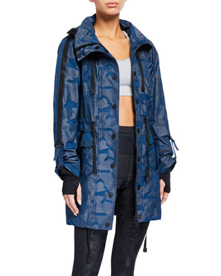 Blanc Noir Anorak Jacket in Blue Camo - Taryn x Philip Boutique