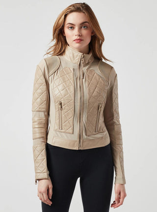 Blanc Noir Leather Mesh Moto Jacket - Taryn x Philip Boutique