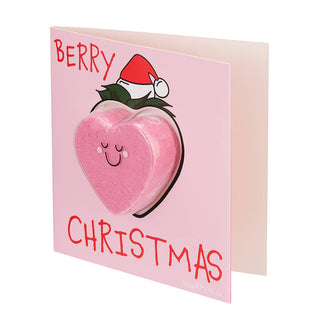Strawberry Bath Bomb 'Berry Christmas' Card (50g) - Taryn x Philip Boutique