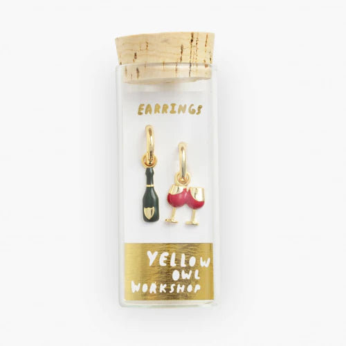 Yellow Owl Workshop Champagne & Glass Hoop Earrings